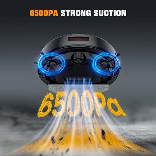 XIEBro Robot Vacuum and Mop Combo, 6500Pa Strong Suction, 2 in 1 Robotic Vacuum with Gyro Inertial Navigation, 200 Min Runtime, App/Wi-Fi/Voice Control, Slim, for Pet Hair, Hard Floor, Carpet view 5