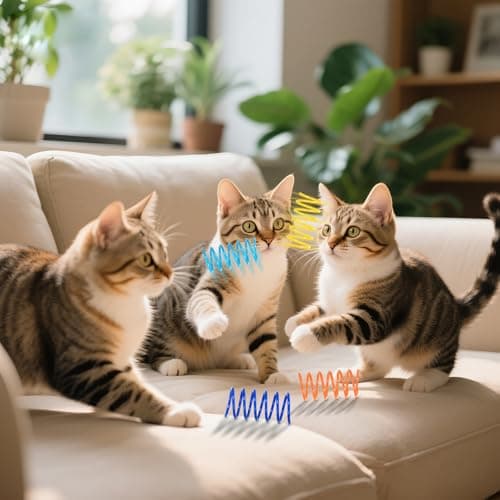 JCSHIMO 60 PCS 12 Colors Cat Spring Toys, Cat Spiral Springs for Indoor Cats, Kittens Toys Plastic Coil for Swatting, Biting, Hunting view 6