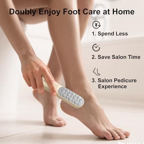VISDOLL Double-Sided Stainless Steel Foot File, Foot Callus Remover & Foot Scrubber, Professional Pedicure Tool for Dry & Wet Feet, Fast Hard Skin & Dead Skin Remover with Non-Slip Grip, Orange view 5