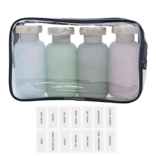 3.4oz Travel Shampoo Bottle with Flip Cap, Leak Proof Plastic Squeeze Bottles, Reusable Empty Travel Shampoo and Conditioner Bottles for Creams, Lotion, Foundation, Conditioner (Forest Series, 4Pcs) — image 1