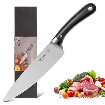 ZHANG XIAO QUAN Kitchen Knife in High Carbon Steel, Professional Chef Knife with Ergonomic Handle and Ultra Sharp Blade