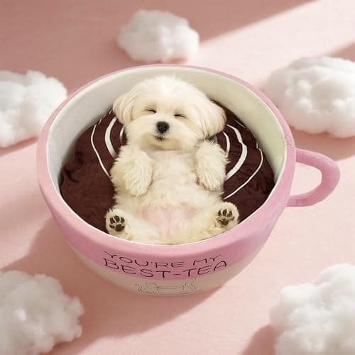 MOYMO Cute Cat Beds Kitten Beds, Soft Small Dog Beds, Washable Pet Beds for Puppy and Kitty, Funny Coffee Cup Shape, 20 Inch view 6