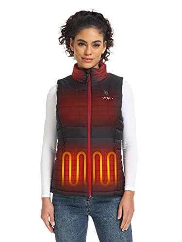 ORORO Women's Lightweight Heated Vest with Battery (Charger Not Included) (Black,L)
