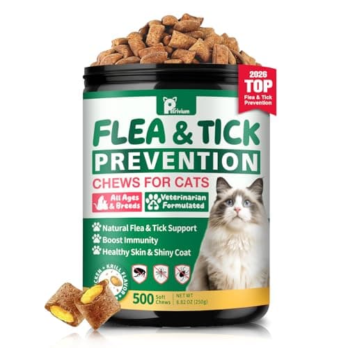 Flea and Tick Prevention for Cats, 500 Cat Flea Treatment, Natural Oral Flea Treatment for Cаts with Vitamins - Supports Skin & Coat, Digestive Health for All Breeds & Ages, Chicken Flavor — image 1