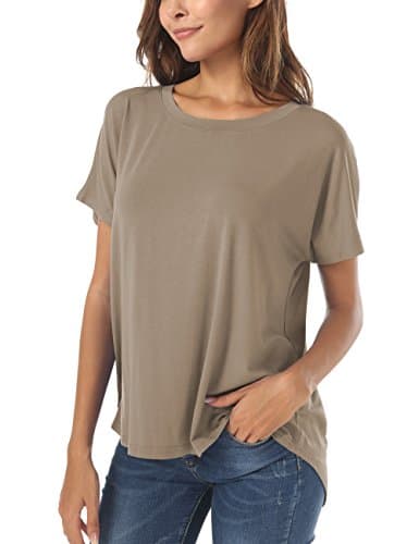 Herou Casual Summer Short Sleeve High Low Loose T Shirt Basic Tees Tops for Women — image 1