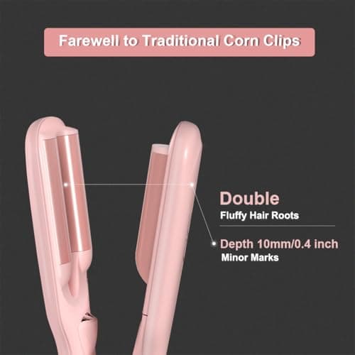 Hair Brush, JINRI Hair Iron, Pumped-Up Volume, Adjustable Temp, 360 ° Tail Rotation, Lasting Volume, for Short Or Thin Hair, Dual Voltage (100-240V), Volumizing Hair Iron, Pink, 1.38 inch view 5
