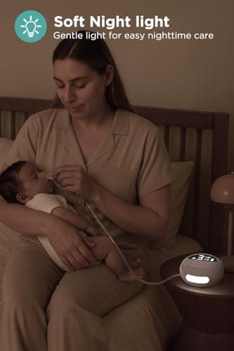 Koalababy Electric Nasal Aspirator for Baby – Hospital-Grade Nose Suction, 9 Suction Levels, Baby Nose Sucker, Nasal Cleaner, Night Light & Music, Soft Silicone Tips, Travel Bag view 5