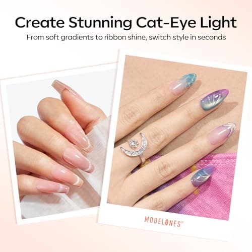 modelones Acrylic Nail Brush with Cat Eye Magnet, Flat Gel Nail Polish Brushes 3-in-1 Cateye Gel Polish Nail Magnet Double Head Nail Design Tool Pen Cat Eye Gel Nail Art Brush Professional Manicure view 4
