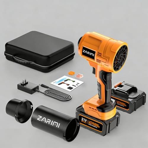 990,000 RPM Cordless Leaf Blower, Electric Handheld Leaf Blower with 2 Batteries & Charger, Lightweight for Patio, Lawn, Yard, Deck - Light Orange view 3