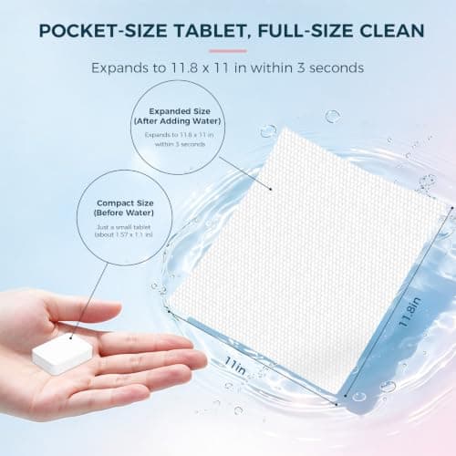Compressed Towels Tablets for Travel, 11.8"x11", 50 PCS, Portable view 2