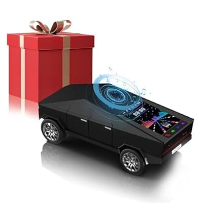 AONOX Cybertruck Bluetooth Speaker for Car, Mini Wireless Speaker with LED Lights, FM Radio, USB/TF Card, TWS Stereo, Desk Gaming Outdoor Use, Gift for Car Lovers