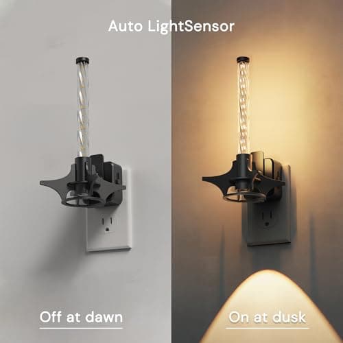 L LOHAS LED Night Lights Plug into Wall, Dusk to Dawn Sensor Nightlight, 0-100LM Brightness Adjustable, 3000K Soft White, Rocket Night Light with Black Rocket Base for Bedroom Bathroom Hallway Decor view 2