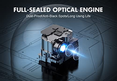 VIZONY FHD 1080P Projector 4K Support, 5G WiFi Bluetooth Projector, Outdoor Projector with Full-Sealed Engine/Electric Focus/4P4D/PPT/Zoom, Home Movie Projector Compatible w/iOS/Android/PC/TV view 2