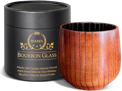 12oz Charred Wooden Bourbon Drinking Glass, Bourbon Gifts for Men - 12 Oz Charred Wooden Old Fashioned Glass Whiskey Tumbler | Birthday Whiskey Gifts for Men, Dad or Brother | Original Bourbon Tumbler — image 1