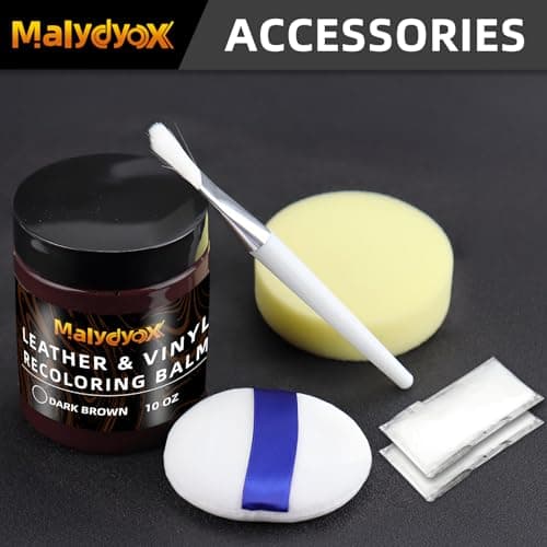 Malydyox Leather Recoloring Balm, 10 oz Leather Color Restorer Conditioner, Leather Color Repair Patch, Leather Restorer for Couches, Leather Color Repair Kits for Furniture, Sofa (Dark Brown) view 3
