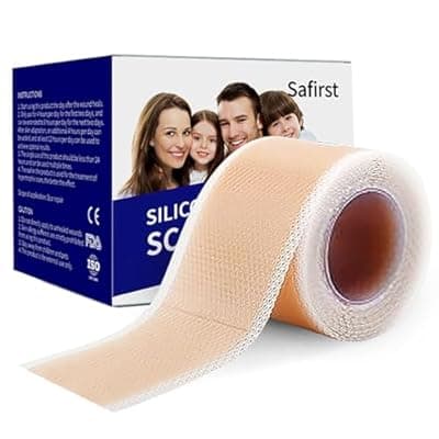 Safirst Silicone Scar Sheets 1.6"x59" Roll-1.5M Scars Removal Treatment Medical Grade Silicone Scar Tape for Skin Resuable Strip for Tummy Tuck,Incision,Keloid,C-Section,Burn,Acne Scars