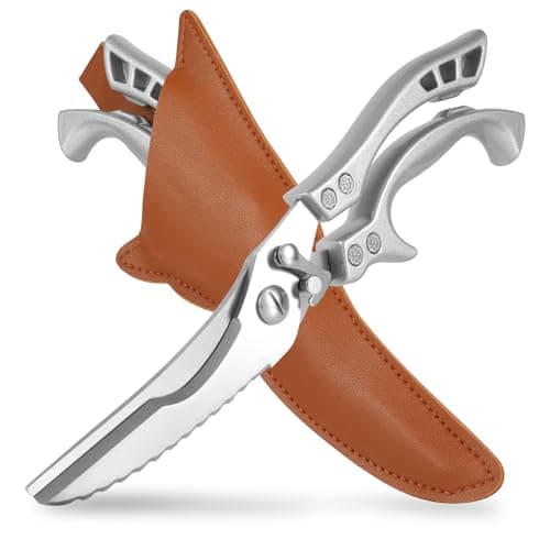 ANDONG Upgrade Heavy Duty Stainless Steel Kitchen Scissors - Professional Poultry Shears for Bone, Meat, Chicken, Fish, Turkey, Vegetables,Spring Loaded Multipurpose Ultra Sharp Utility Scissors view 1