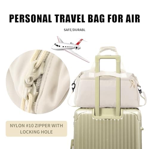 Weekender Duffel Bag with Shoe Compartment And Wet Pocket-Luggage Everyday Overnight Bag for Men and Women Travel-Carry On Gym Bag view 5