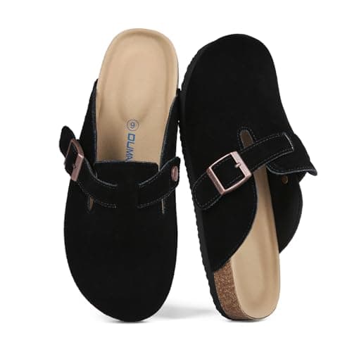 Dumalum Suede Clogs for Women and Men - Adjustable Buckle Slip-on Cork Footbed Mules with Antislip Sole - Unisex Slippers — image 1