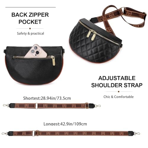 Eslcorri Small Crossbody Sling Bag for Women Trendy - Fanny Packs Leather Chest Belt Bum Bag Anti Theft Purse for Travel view 5