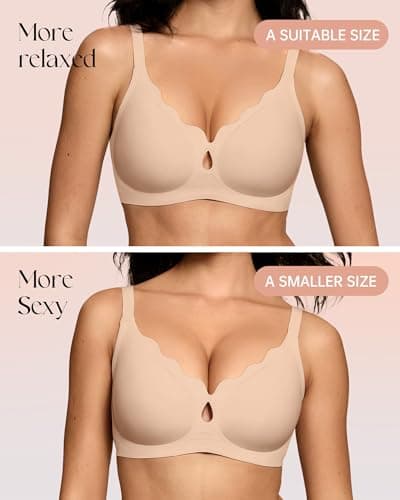 ProKloud Wireless Bras for Women Wave Push Up No Underwire Bralettes Seamless Full Coverage Support Lift Everyday Bra view 4
