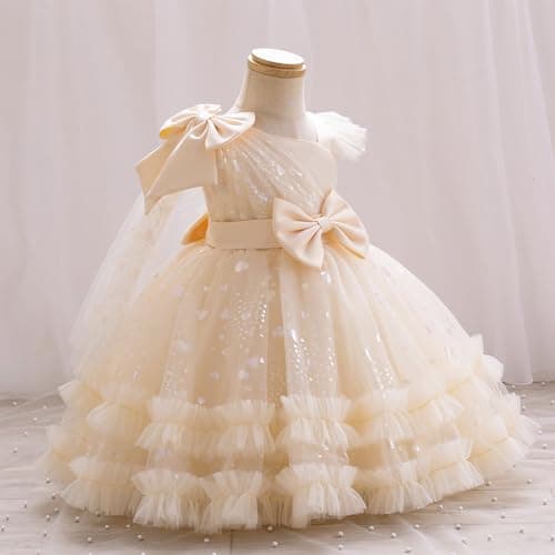 EULIMENE Girls Heart Sequins Dress Shiny Tulle Pageant Princess Wedding Birthday Party Prom Dress 9M-8Y view 4