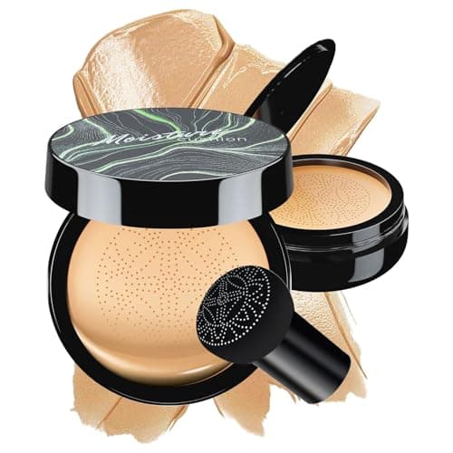 Mushroom Head Air Cushion CC Cream - BB Cream Face Makeup Foundation for Mature Skin Moisturizing Concealer Brighten Long-Lasting, Even Skin Tone for All Skin Types (Buff Beige) — image 1