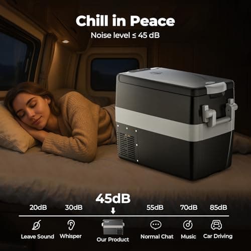 BougeRV 12V Refrigerator Fridge Freezer Portable Car Fridge 42 Quart Electric Cooler 12V/24V DC 110~240V AC for RV Camper Truck Jeep Pickup SUV Van Boat Camping Tailgating Road Trip Outdoor Travel view 4