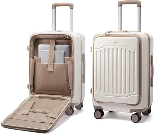 LOVEVOOK Carry On Luggage 22x14x9 Airline Approved, Expandable Hard Shell Suitcase with Spinner Wheels, USB Charging Port & Front Pocket, PC Hardside Rolling Luggage with TSA Lock for Travel