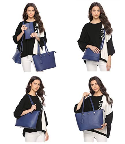 Women Fashion Synthetic Leather Handbags Tote Bag Shoulder Bag Top Handle Satchel Purse Set 4pcs view 6