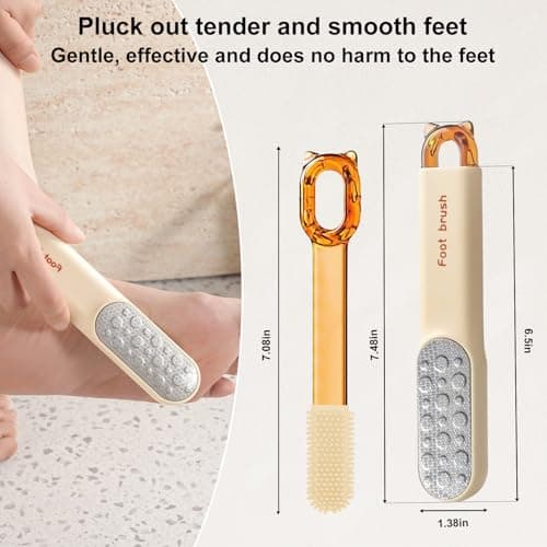 VISDOLL Double-Sided Stainless Steel Foot File, Foot Callus Remover & Foot Scrubber, Professional Pedicure Tool for Dry & Wet Feet, Fast Hard Skin & Dead Skin Remover with Non-Slip Grip, Orange view 3
