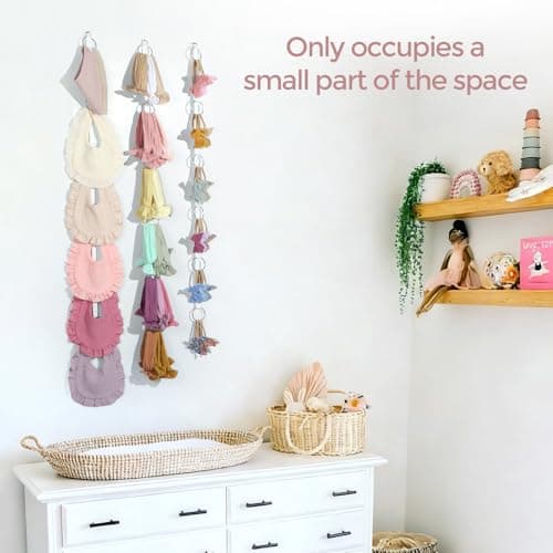 POVETIRE 3PCS Baby Headband Holder Hairbands Organizer, Hanging Bow Organizer for Girls, Hair Accessories Organizer Display Wall for Newborn Infant Toddler Kids Nursery Room Decor view 4