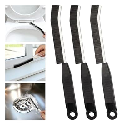 Hard Bristle Crevice Cleaning Brush,Grout Cleaner Brush,Scrub Brushes for Tile Floor,Gap Cleaning Supplies with Clip for Bathtub,Shower,Sink,Kitchen,Home Essentials,Gi-ft for Women Men(3PCS)