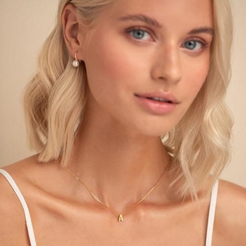 NOMOKOS Initial Necklaces for Women - Dainty 18K Gold Plated Initial Necklace Tiny A-Z Pendant Name Necklace Trendy Letter Necklace Gold Jewelry for Women Gifts view 2