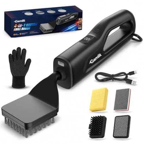 Electric Grill Brush with LED Light, Grill Cleaner for Outdoor Grill（Black） — image 1
