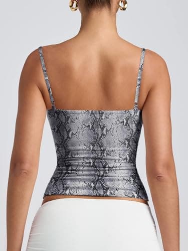 PINKMSTYLE Women's Basic Double Lined Scoop Neck Tank Tops Adjustable Cami Tank Summer Sleeveless Tops view 6