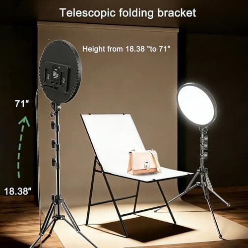 Large Barber Light with72 inch Stand, 55W 6500K Full-Screen Selfie Light Ring, 360 Phone Holder,Remote Controller,Box,Black,There are for You to Choose from.(Black, 13) view 2