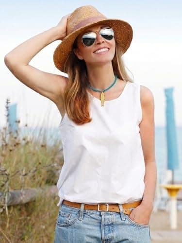 ownmysty Fish Boho Necklace for Women Beach Summer Jewelry Accessories for Women Blue Natural Stone Bead Necklace for Women Beach Vacation, Summer Beach Party view 7