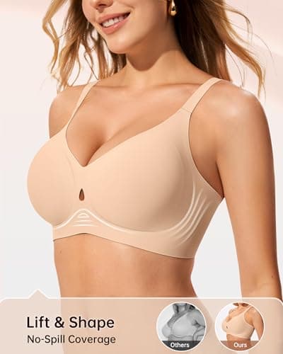 LetsJoli Wireless Bras for Women No Underwire Jelly Bras Seamless Push Up Full Coverage Bralettes Comfortable Everyday Bra view 3