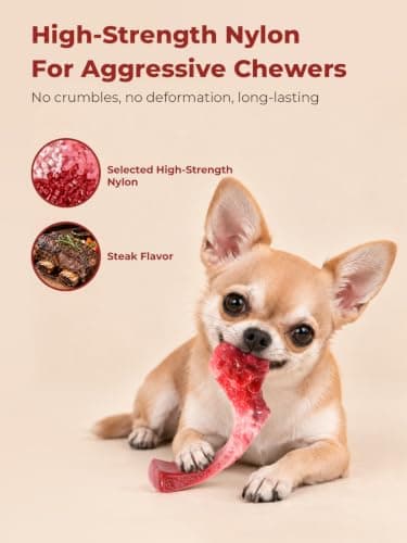 Dog Chew Toys for Aggressive Chewers Durable Tough Nylon Bone view 5