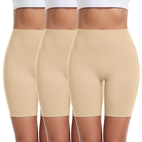 FRESBEIT 3 Pack Slip Shorts for Women Under Dress Comfortable Smooth Boyshorts Panties Biker Shorts — image 1