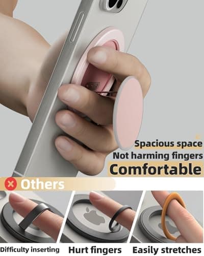 YIUS Ultra-Thin for MagSafe Phone Grip, Multi-Angle Cell Phone Ring Holder Stand with Flexible 360° Rotation Metal Hinge, Magnetic Finger Grip Kickstand for iPhone 16/15/14/13/12 view 3
