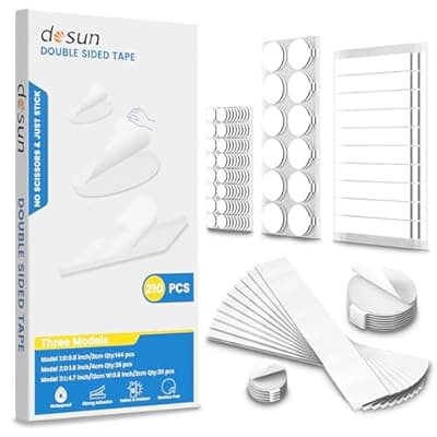 dosun Double Sided Heavy Duty Extra Strong Adhesive Tape -210pcs Nano Tape Sticky Adhesive Dots -Indoor/Outdoor General Purpose Mounting Tape for Securing Picture Frames, Carpets(25FT)
