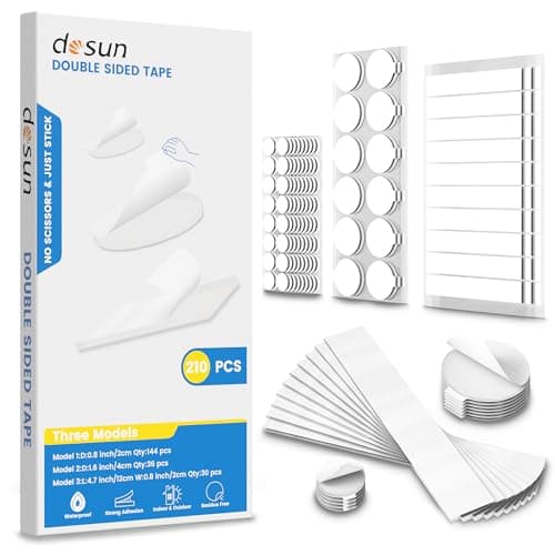 dosun Double Sided Heavy Duty Extra Strong Adhesive Tape -210pcs Nano Tape Sticky Adhesive Dots -Indoor/Outdoor General Purpose Mounting Tape for Securing Picture Frames, Carpets(25FT) — image 1