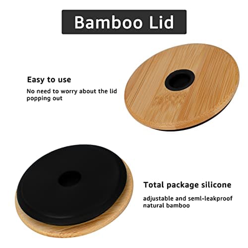 Luxgola Glass Tumbler with Lids and Straws 2 Pack, 24oz Glass Drinking Jars with Lids and Straws,Reusable Wide Mouth Mason Jar Iced Coffee Cup,Smoothie Cup Coffee Travel Mug for Car/Home view 3