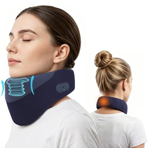 Yunari 3-in-1 Cordless Heated Neck Brace with Airbag Traction, Blue Medium | Smart Cyclic Airbag Lift Adjusts Height for Neck Support, Memory Foam Cervical Collar Helps Distribute Pressure, Storage Bag — image 1