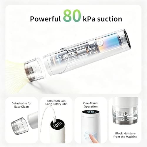 Ozvulop Smart Vacuum Sealer for Food with LED Display (Vacuum Sealer Machine + 30 Reusable Bags), 80kPa Strong Suction Handheld Vacuum Sealer Machine Portable Seal Meal Saver for Meal Prep(White) view 5