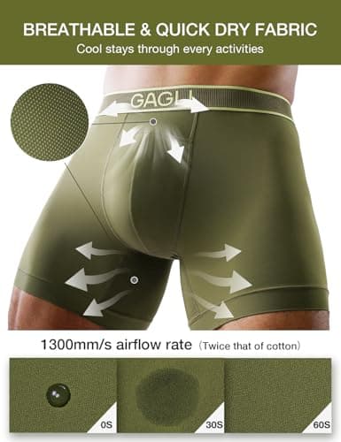 gagli Men's Underwear Breathable Boxer Briefs Athletic Moisture Wicking Comfortable Underwear ComfortFlexible Waistband view 4