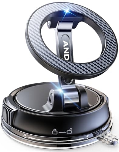 ANDERY Car Phone Holder for Magsafe [78+LBS Strongest Suction & 2400gf Magnetic] 360° Adjustable Car Phone Mount, Phone Holders for Your Car for iPhone 17 Pro Max 16 15 14 13 12 Plus Air, Carbon Fiber — image 1