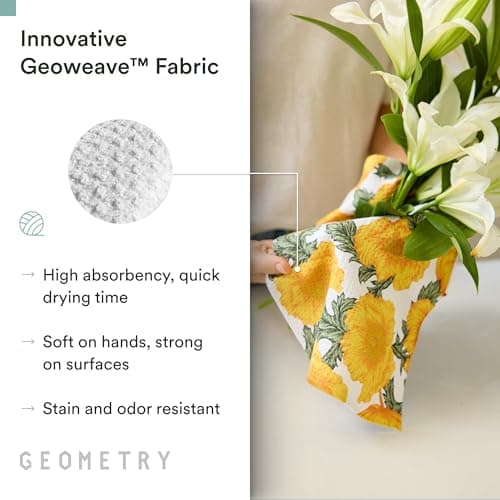 GEOMETRY Tea Towels – Spring & Summer Collection – Quick-Dry, Ultra-Absorbent, Reusable Microfiber Kitchen Towels for Drying & Cleaning - Field of Gold - 1 Pack view 5